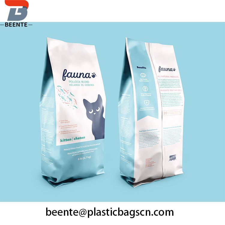 8 Side Sealed Flat Bottom Pet Food Packaging Bag