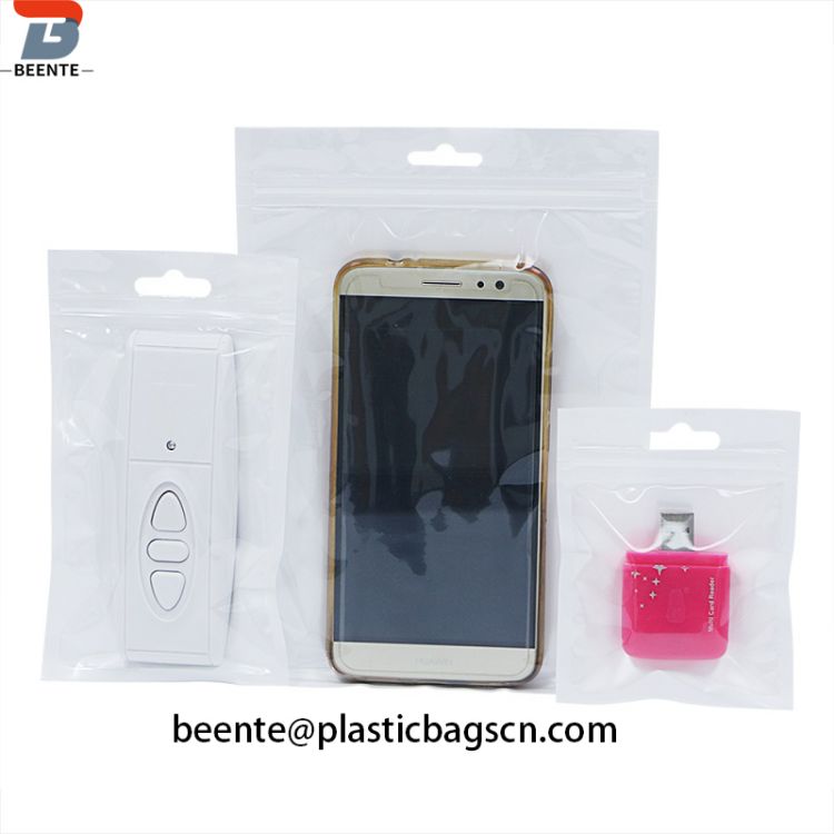 Clear Front Putih Mburi Packaging Bags Plastik