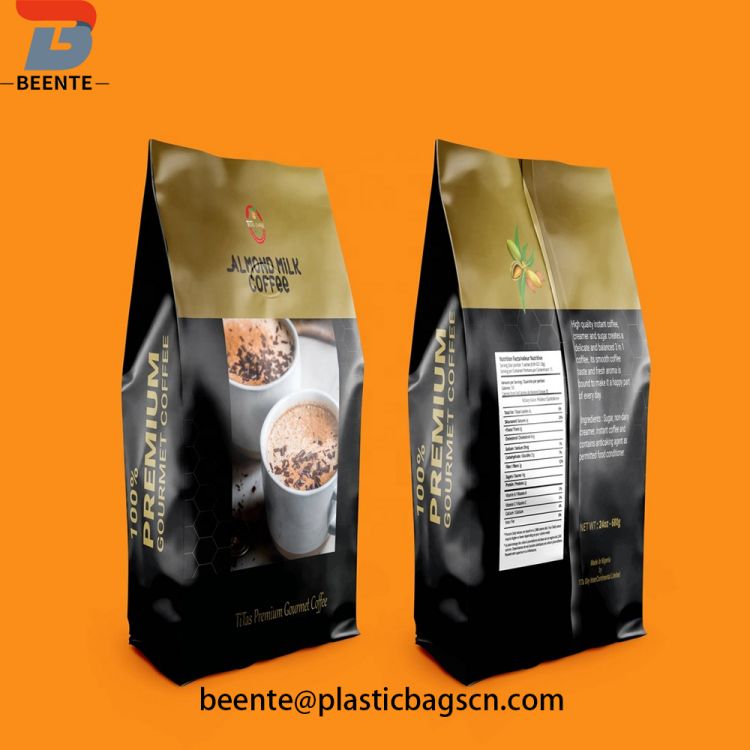 Kopi Packaging Bags karo Valve Aluminium Foil Side