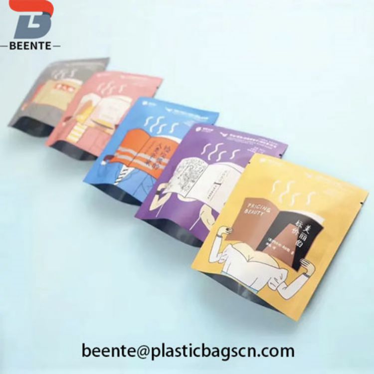 Custom 3 Side Seal Matte Plastik Aluminium Foil Kopi Bag