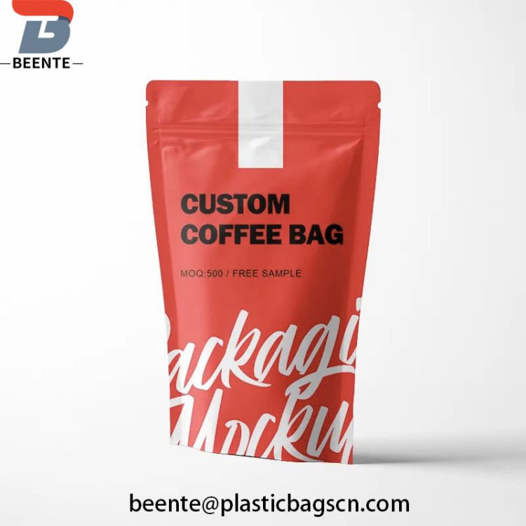 Kantong Kopi Warna-warni Kustom kanthi Katup Zip lan Jendela