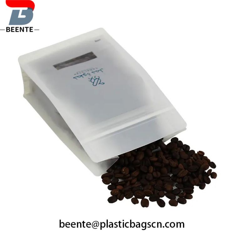 Logo Printed Resealable Stand Up Coffee Pouch Bags With Window